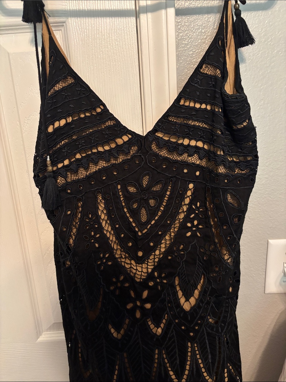 Free People Black Lace Camisole/ mini dress with Nude Lining - Picture 2 of 3